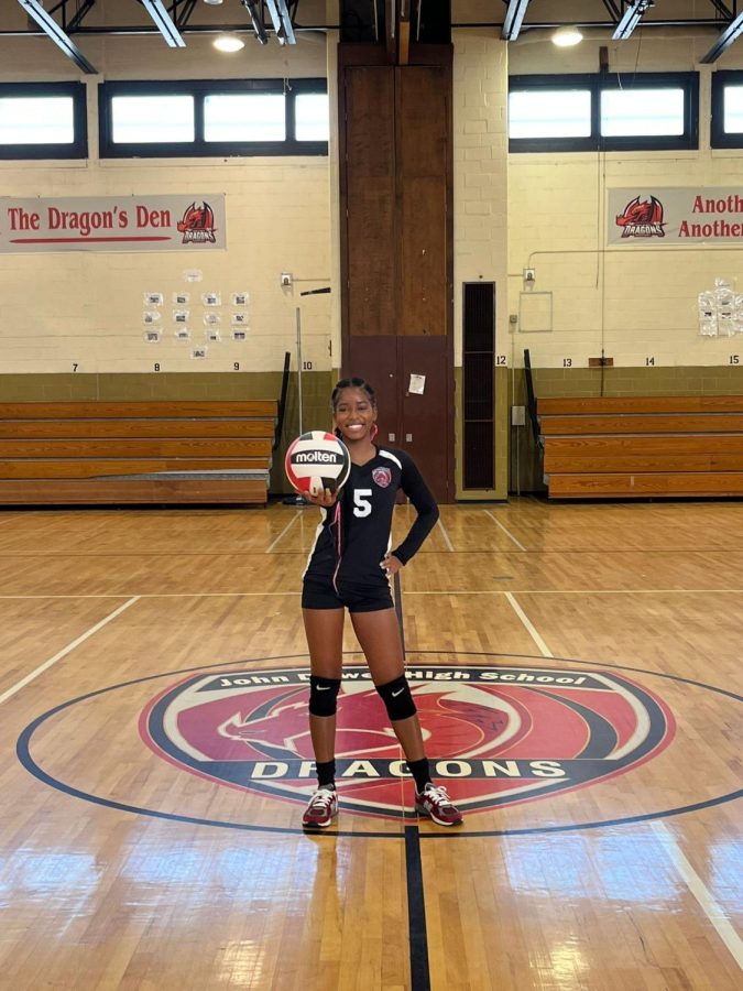 Senior Natae Kidd poses before one of the last volleyball practices of the season.