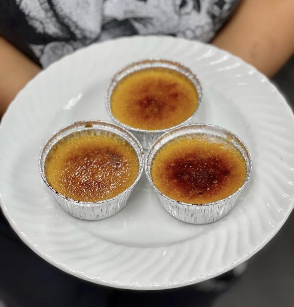 Pumpkin Crème Brulee (French dessert) made by the culinary club students.
