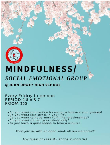 Information for students to utilize the 'Mindfulness' room every Friday.