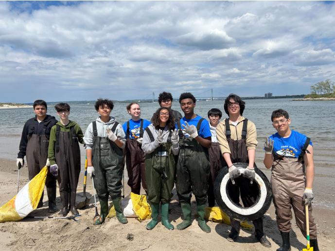 Student Volunteers from JDHS pose for a quick photo during the Coney Island Creek cleanup on Friday, May 8, 2026. 